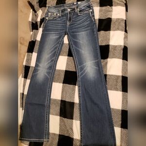 NWOT Miss Me, Womens Chloe Bootcut Jeans With Authentic Fading